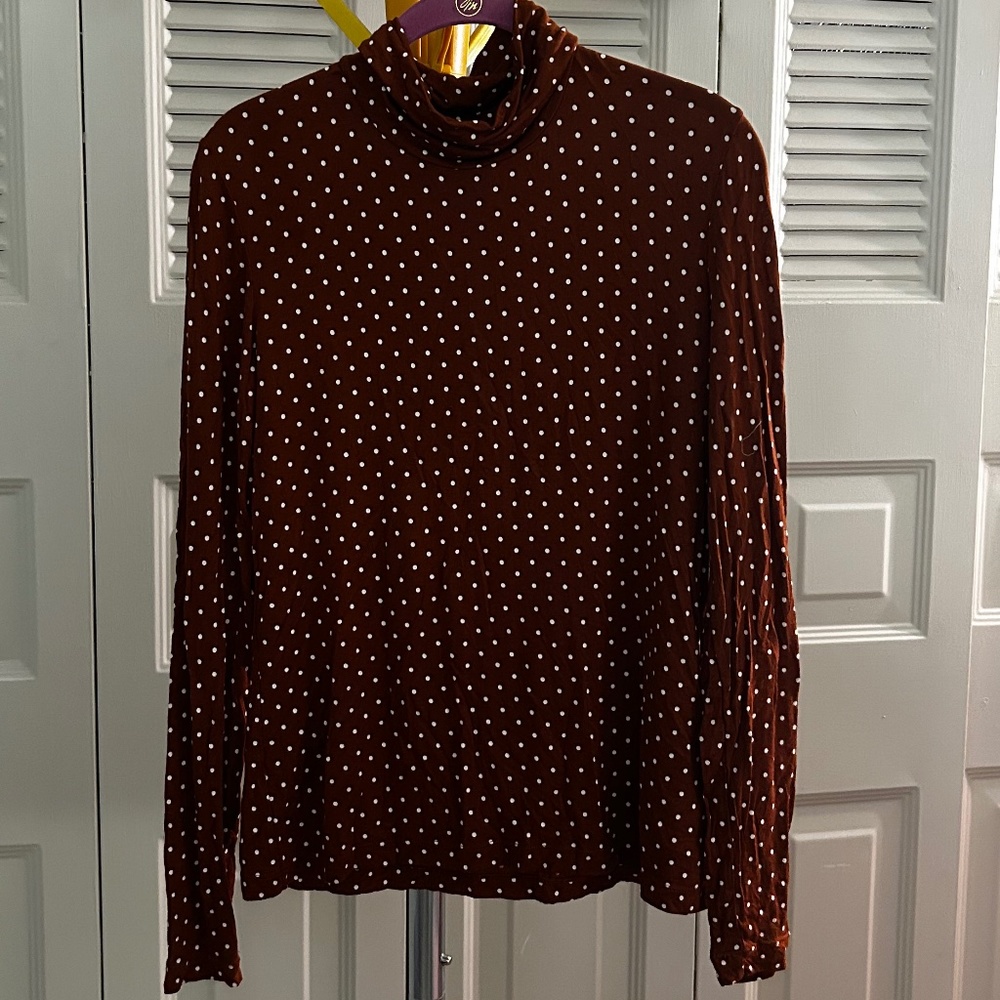 Large H&M Brown Polkadot Turtleneck
